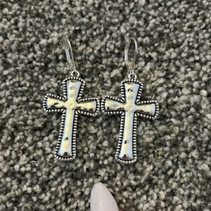 Silver Cross Earrings